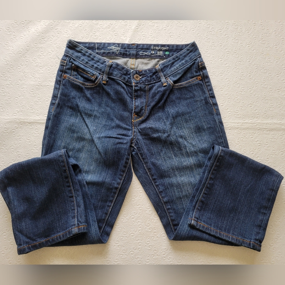 Levi's signature straight blue jeans Women's sz 0 / 25 - Picture 3 of 8